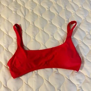 Aerie Red Scoop Neck Bikini Top Size XL